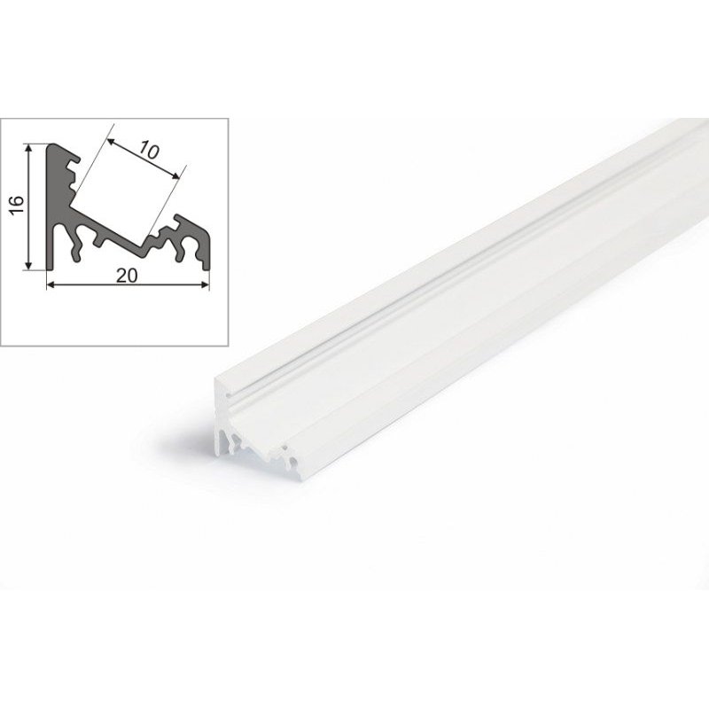 S.Luce LED Aluprofil 2 Meter Corner 30° Weiß ohne Abdeckung