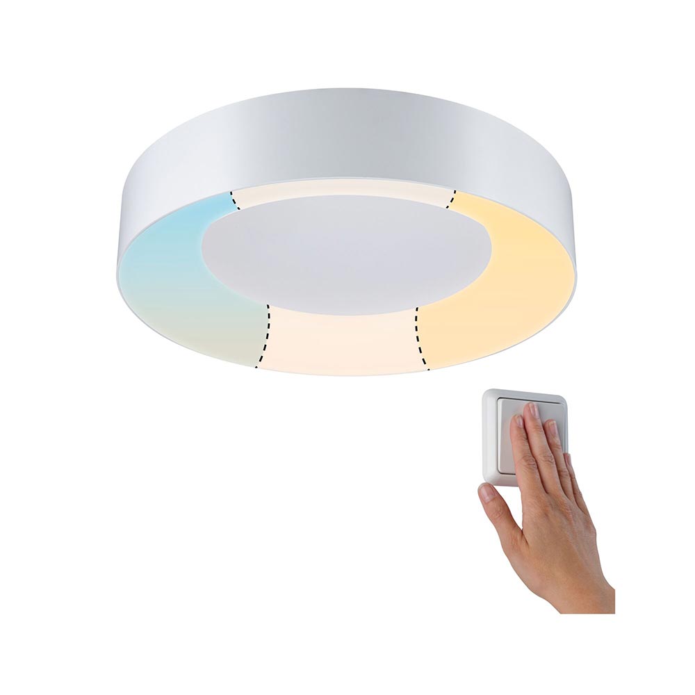 S.Luce LED HomeSpa Deckenleuchte Casca CCT-Switch Weiß