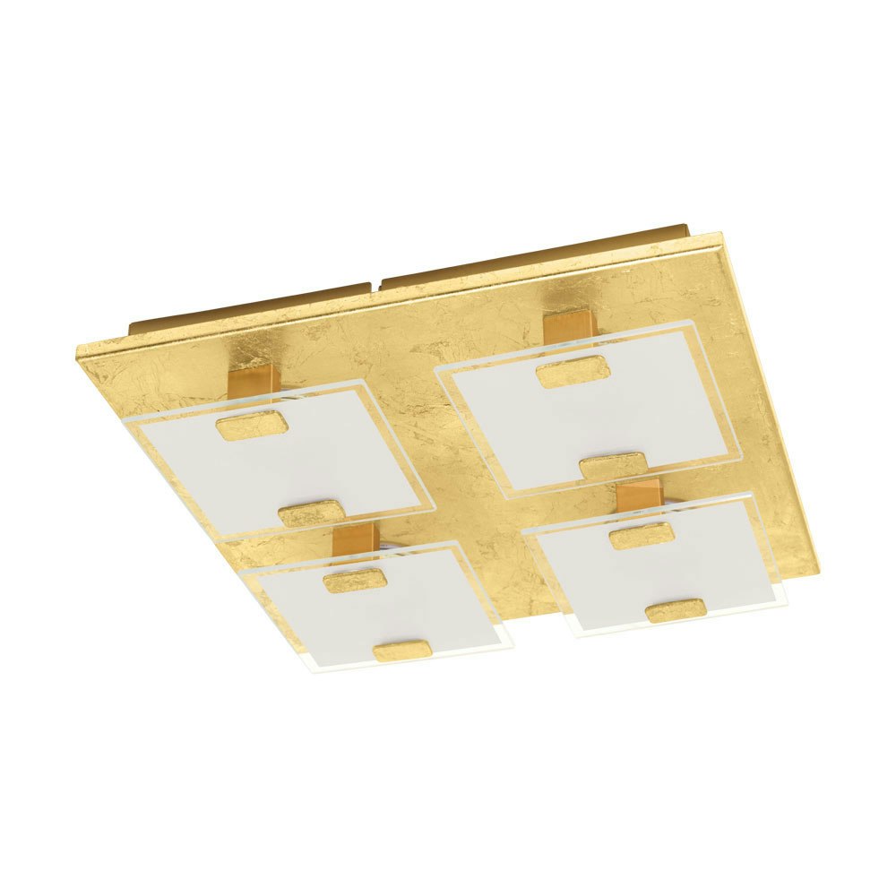 LED Wand- & Deckenleuchte Vicaro 1 4-flammig Goldfarben, Weiß, Klar 