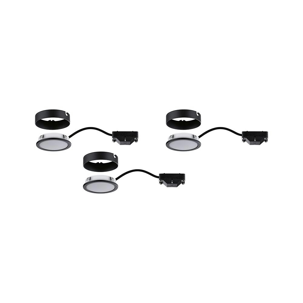 Lampe LED pour armoire basse Pukk ronde 6,5cm noire thumbnail 3