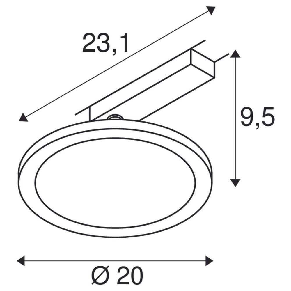 SLV Panel LED Spot Schwarz Track Round Ø 20cm 1-Phasen thumbnail 3