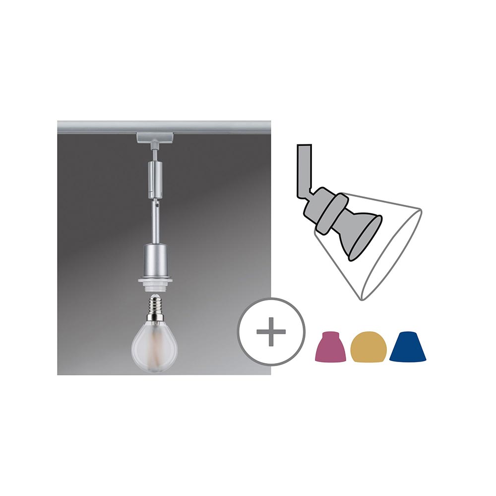 S.Luce U-Rail Pendelleuchte DecoSystems Chrom-Matt