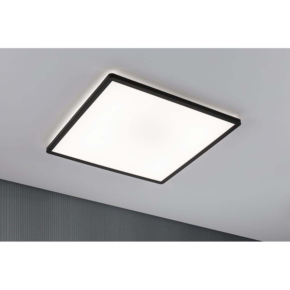 S.Luce LED Panel Atria Shine Eckig Schwarz mit Stufen-Dimmer