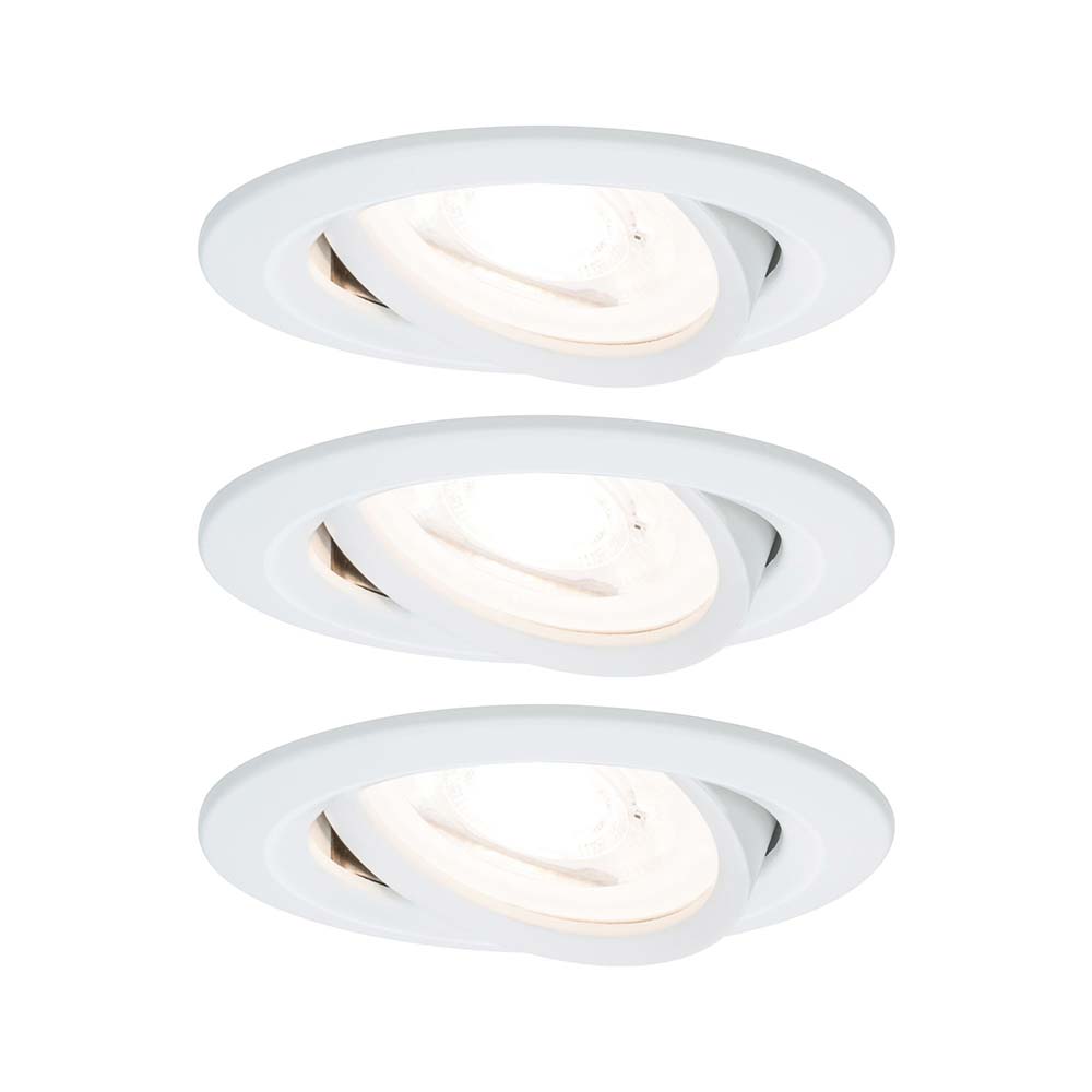 S.Luce Einbauleuchten-Set Nova rund LED 3stepdim 3x6,5W GU10 Weiß