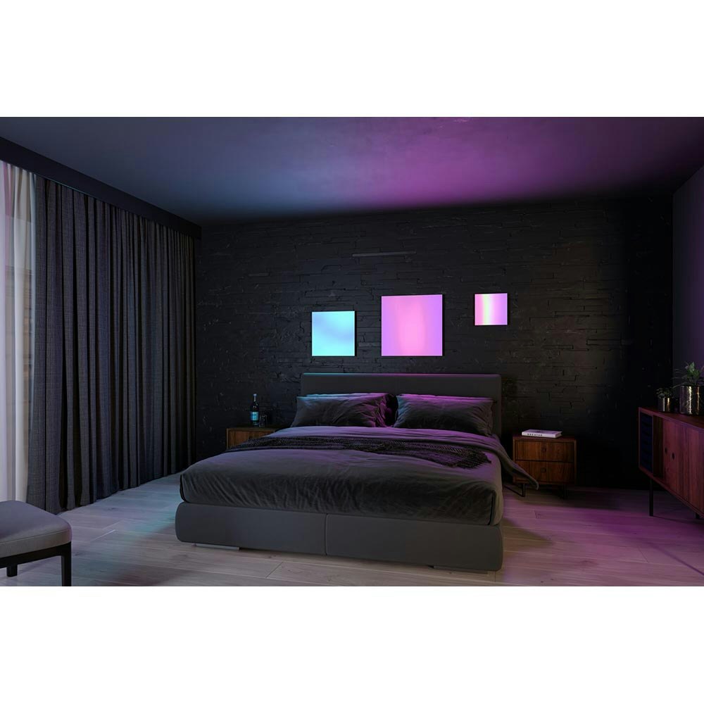 Panneau LED Velora Rainbow dynamicRGBW carré 450x450mm 19W 1690lm 3000 -  6500K Noir gradable