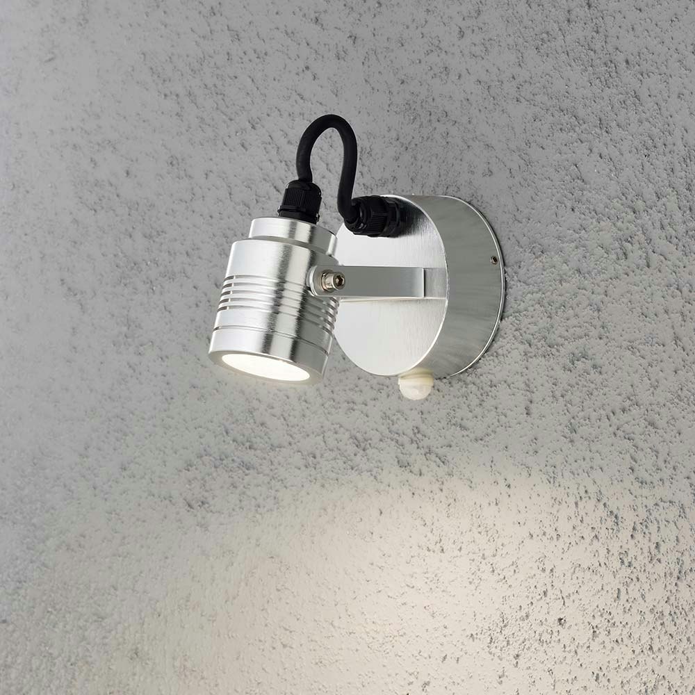 Monza LED Außen-Wandspot mit Bewegungsmelder Alu zoom thumbnail 1