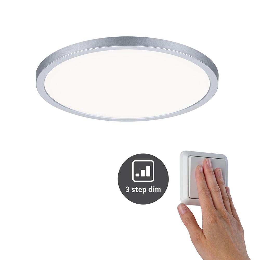 S.Luce VariFit Areo LED Einbaupanel Ø 23cm mit 3-Stufen-Dimmer Chrom-Matt