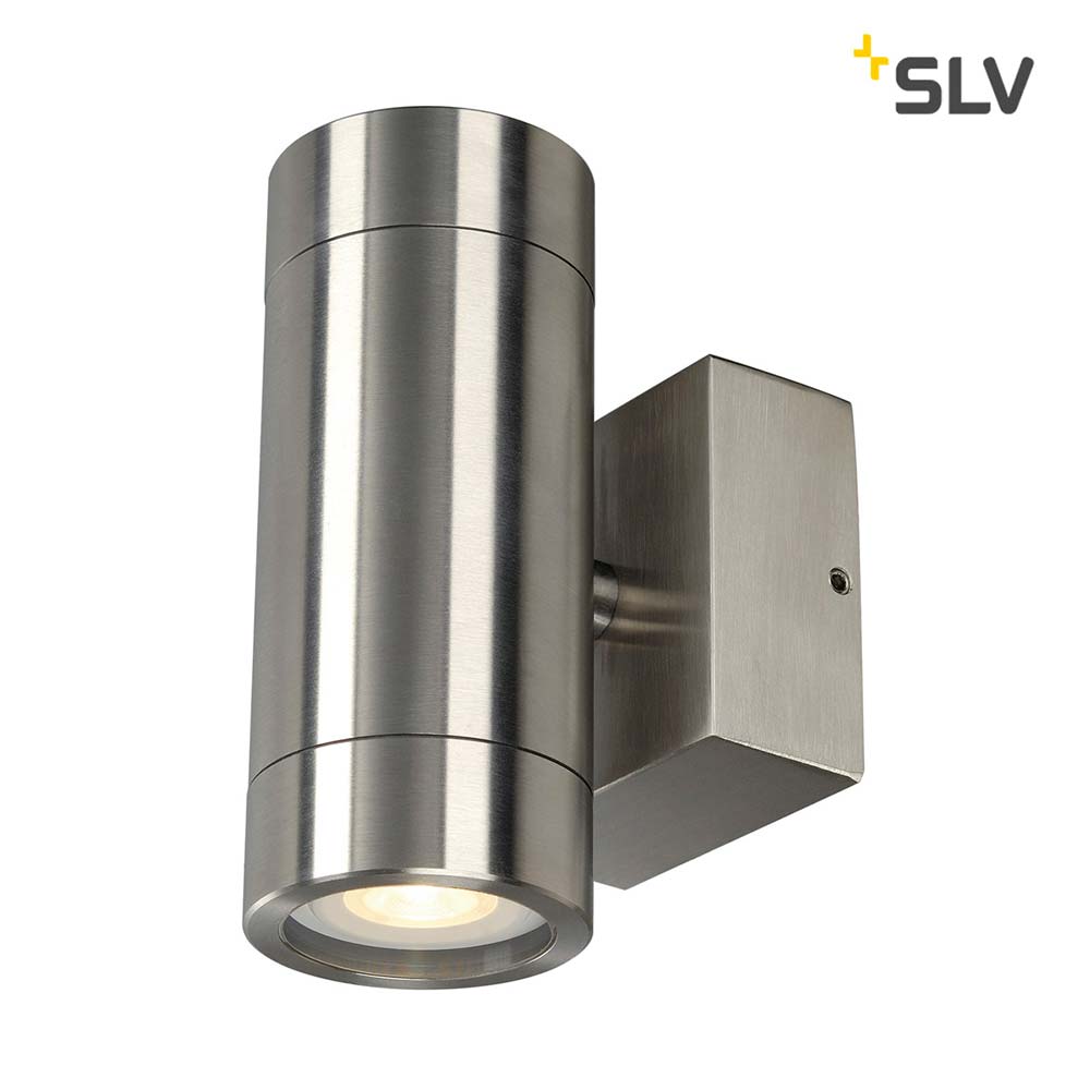 S.Luce SLV ASTINA STEEL GU 10 Wandleuchte rund Edelstahl