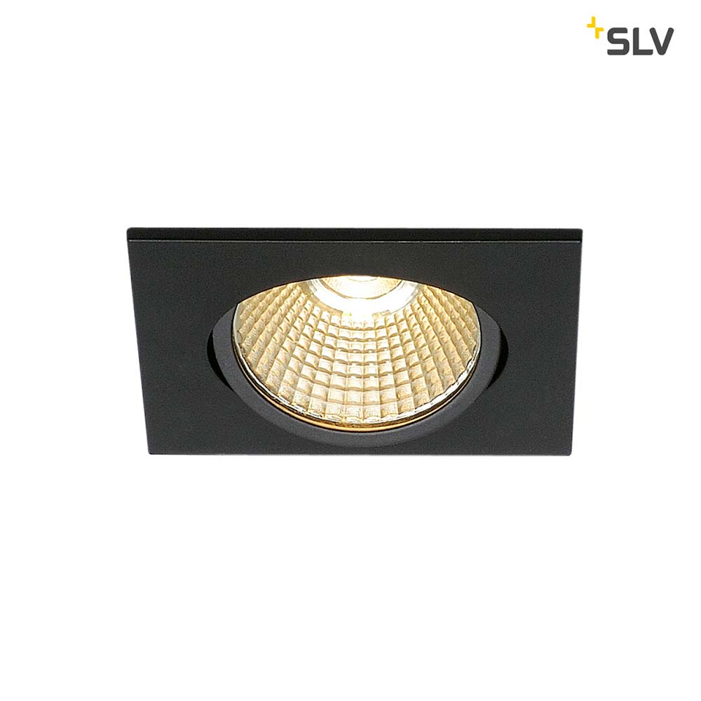 S.Luce SLV New Tria Eckig LED Einbauleuchte Schwarz 1800-3000K