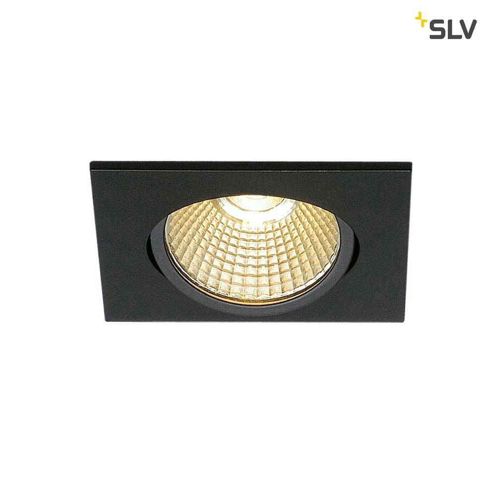 SLV New Tria Eckig LED Einbauleuchte Schwarz 1800-3000K thumbnail 1