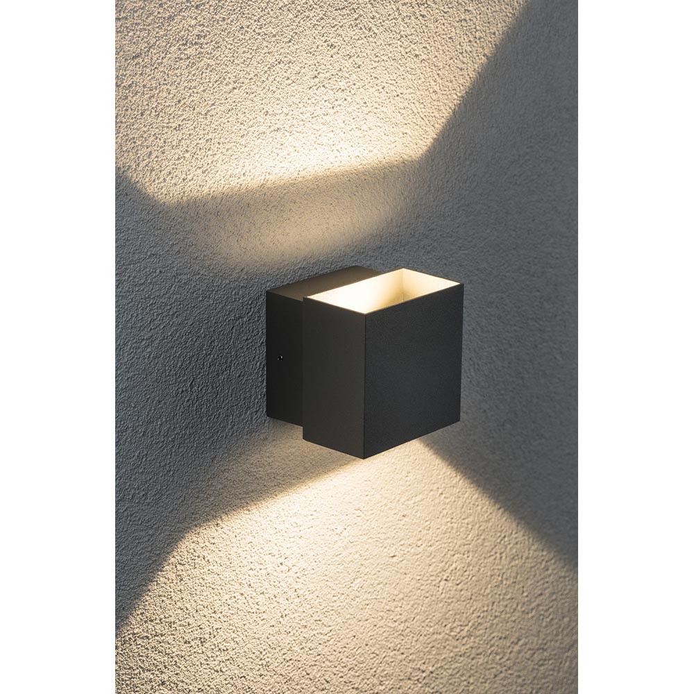 S.Luce Wandaufbauleuchte LED Cybo eckig 2x3W grau 100x100mm