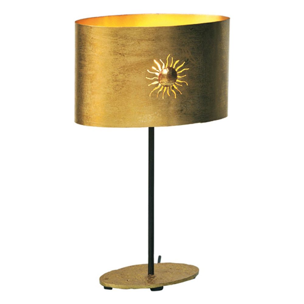 S.Luce Tischleuchte Sun Oval Eisen Gold-Braun-Schwarz