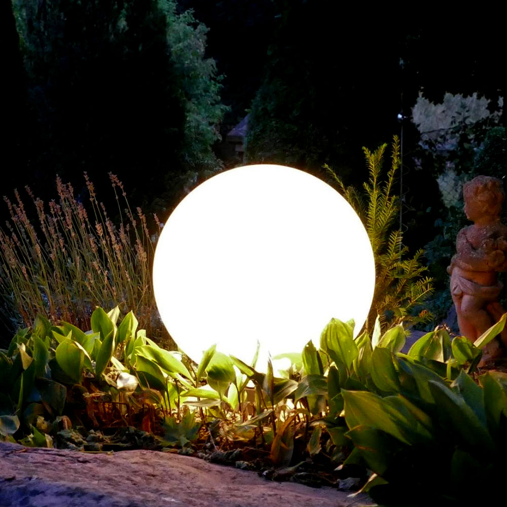 LED Außen Lampe Froschkönig Design Edelstahl Solar Beleuchtung Kugel Garten Deko 