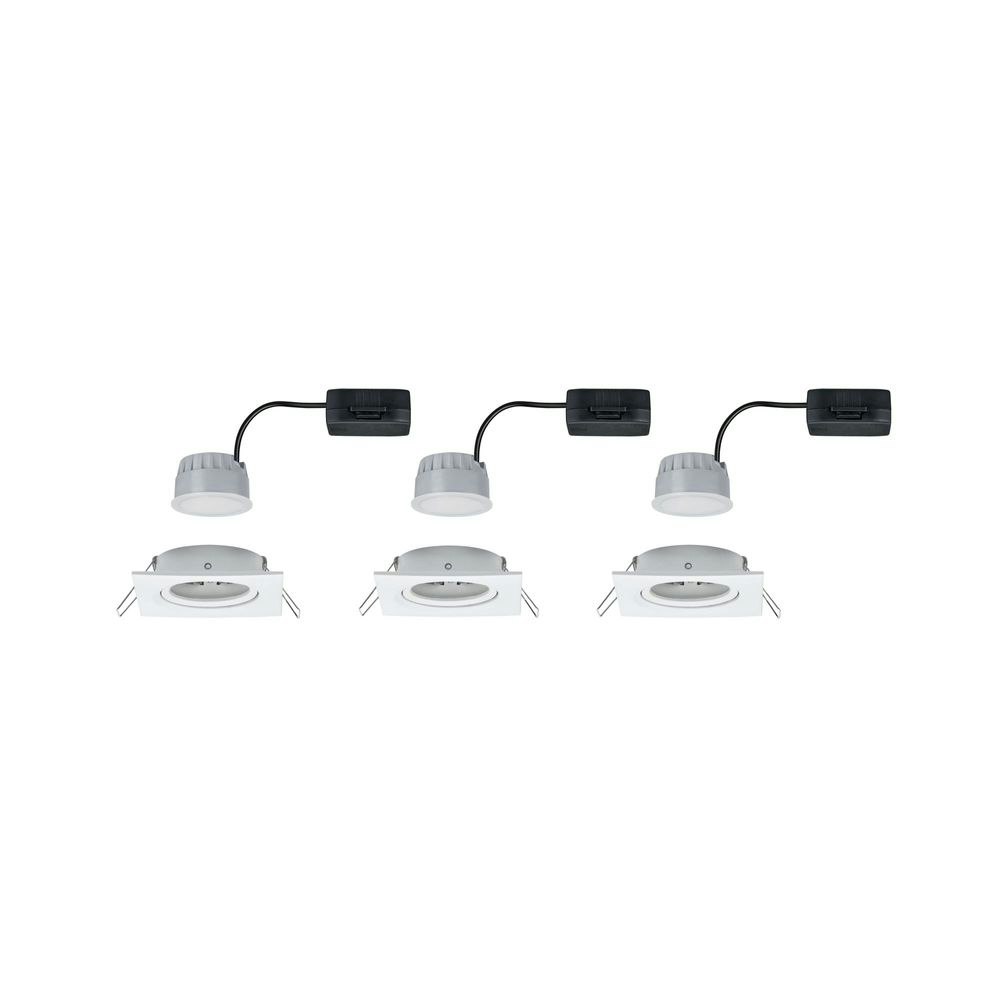 3er-Set Einbauleuchte LED Nova eckig 3-Stufen Dimmbar Weiß zoom thumbnail 2