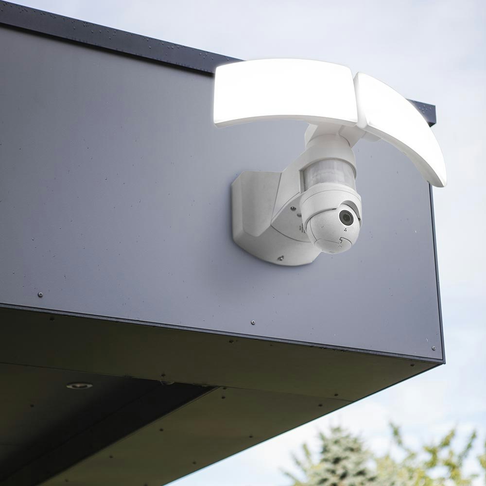 Lutec Kamera LED-Außenwandleuchte Libra IP44 3000lm Weiß
                                        