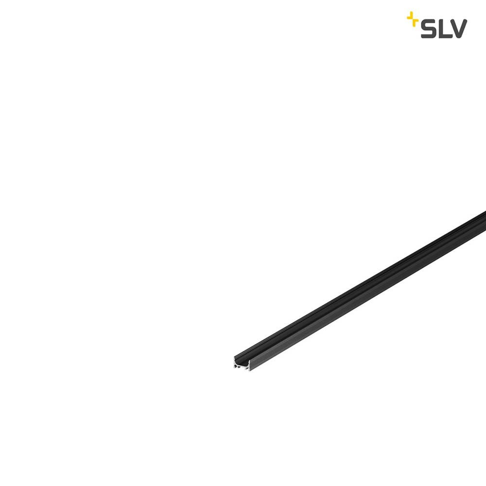 SLV Grazia 10 LED Aufbauprofil Flach Gerillt 2m Schwarz 