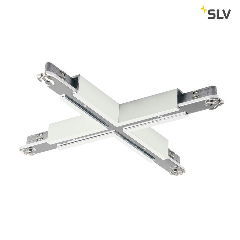 SLV X-Verbinder für D-Track-Stromschiene 2Phasen Weiß 