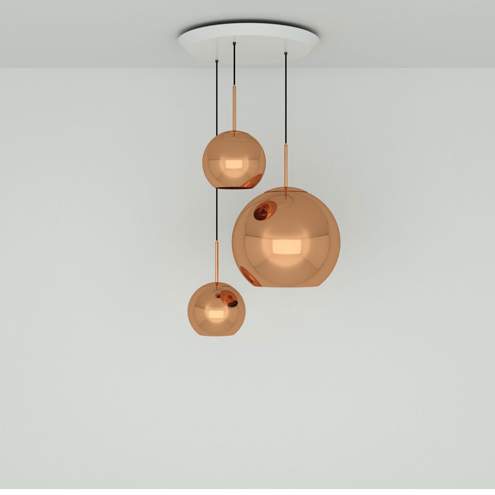 S.Luce Copper 3er Pendellampe Ø 78cm