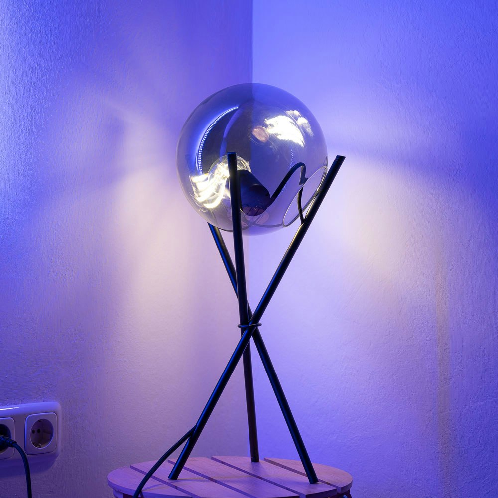 s.luce Orb Glas-Tischlampe Dreibein 20cm thumbnail 2