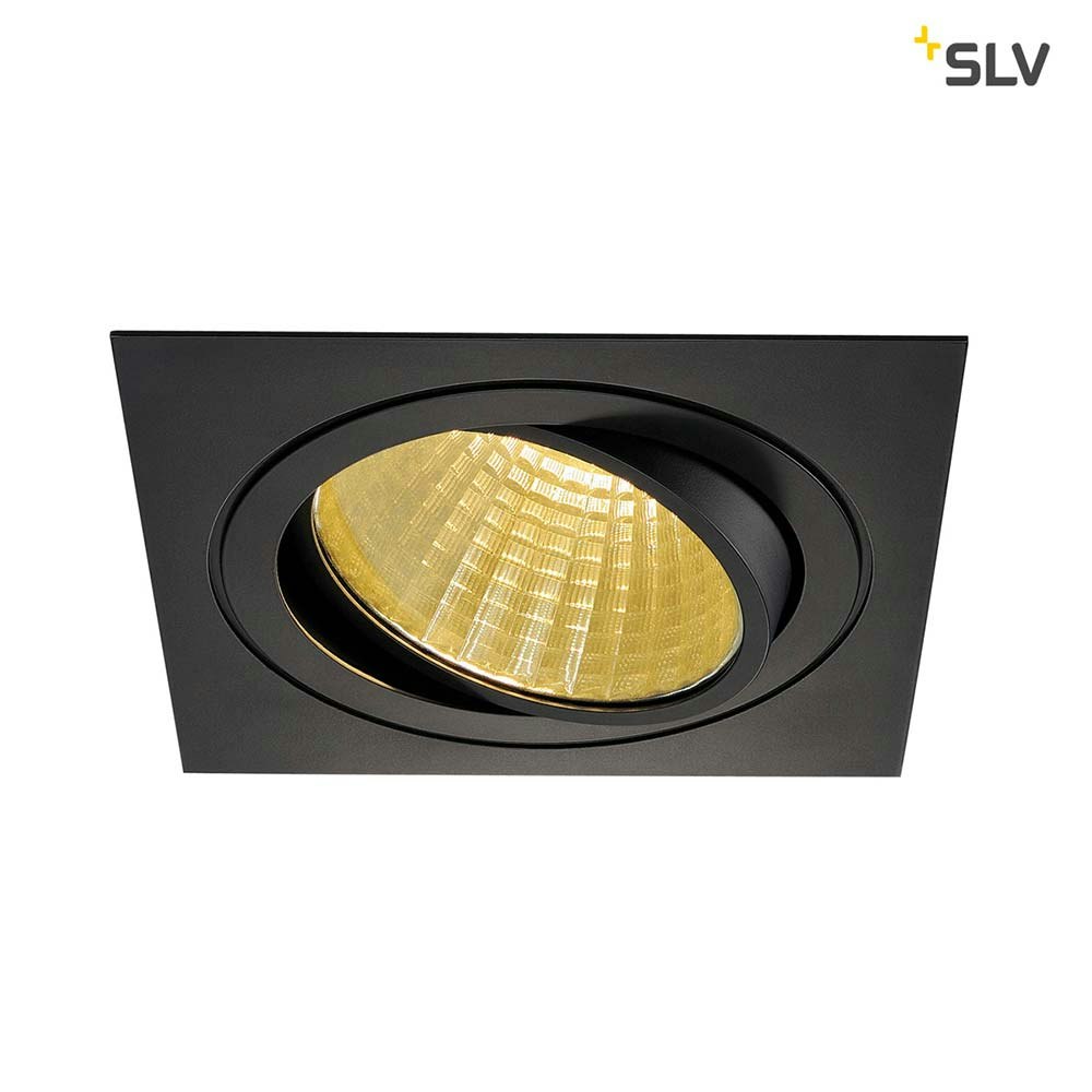 SLV New Tria LED Downlight Square Set Schwarz 25W 30° 2700K zoom thumbnail 1