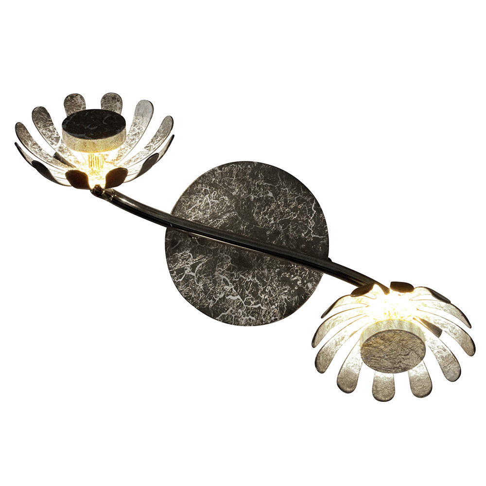 S.Luce LED Deckenlampe Bloom 2-flammig 30cm Silberfarben