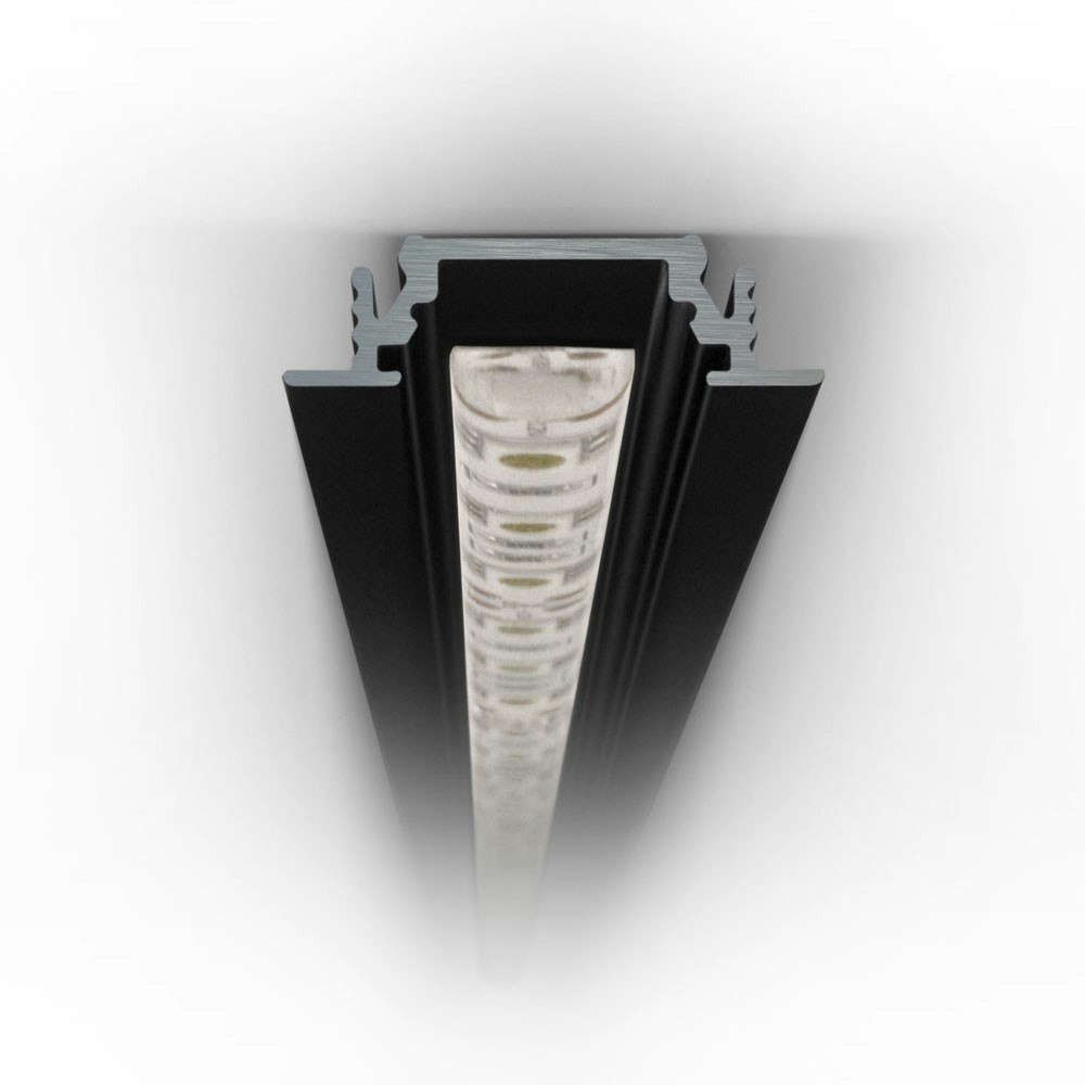 Einbauprofil flach 200cm Schwarz ohne Abdeckung für LED-Strips thumbnail 4