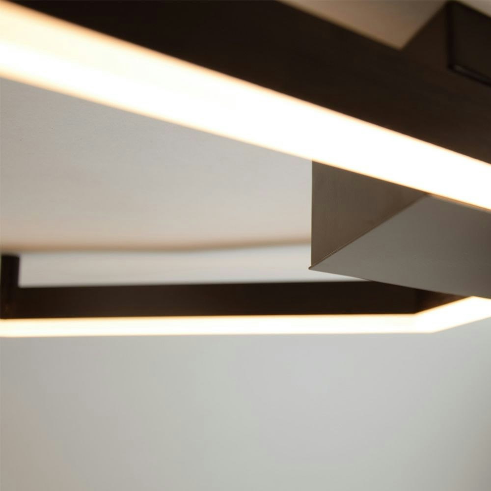 » flach Schwarz LED-Deckenleuchte 60cm, Hexa eckige Ø modern s.luce