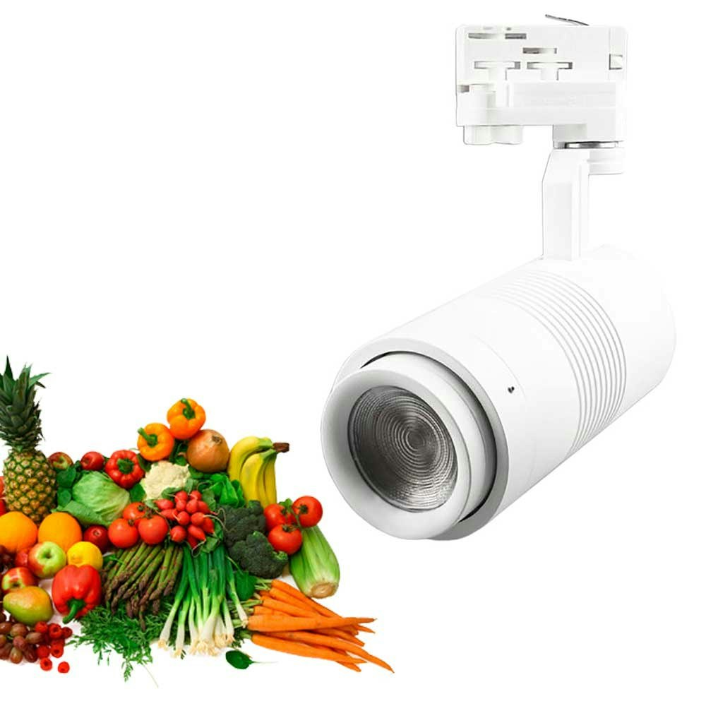 3-Phasen Strahler für Obst und Gemüse fokussierbar 35W 20°-60° Weiß thumbnail 1