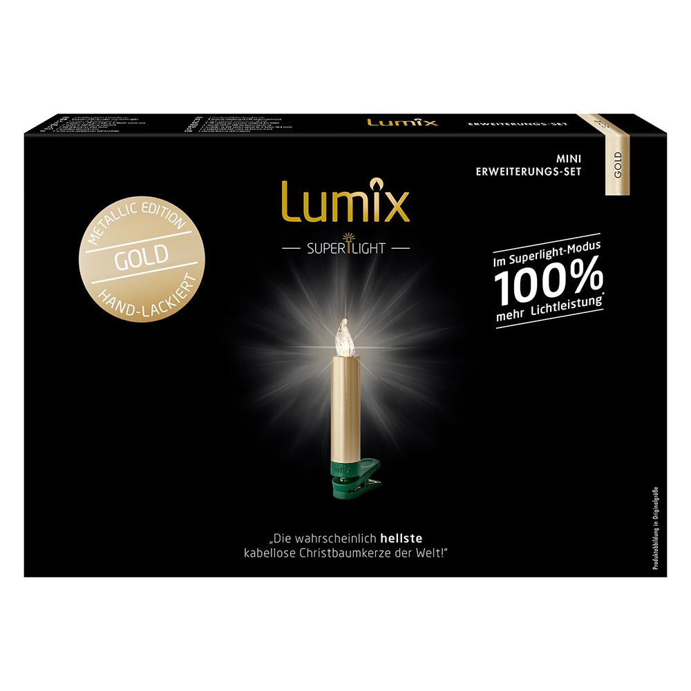 S.Luce LED Christbaumkerzen Lumix Superlight Mini Goldfarben Erweiterung