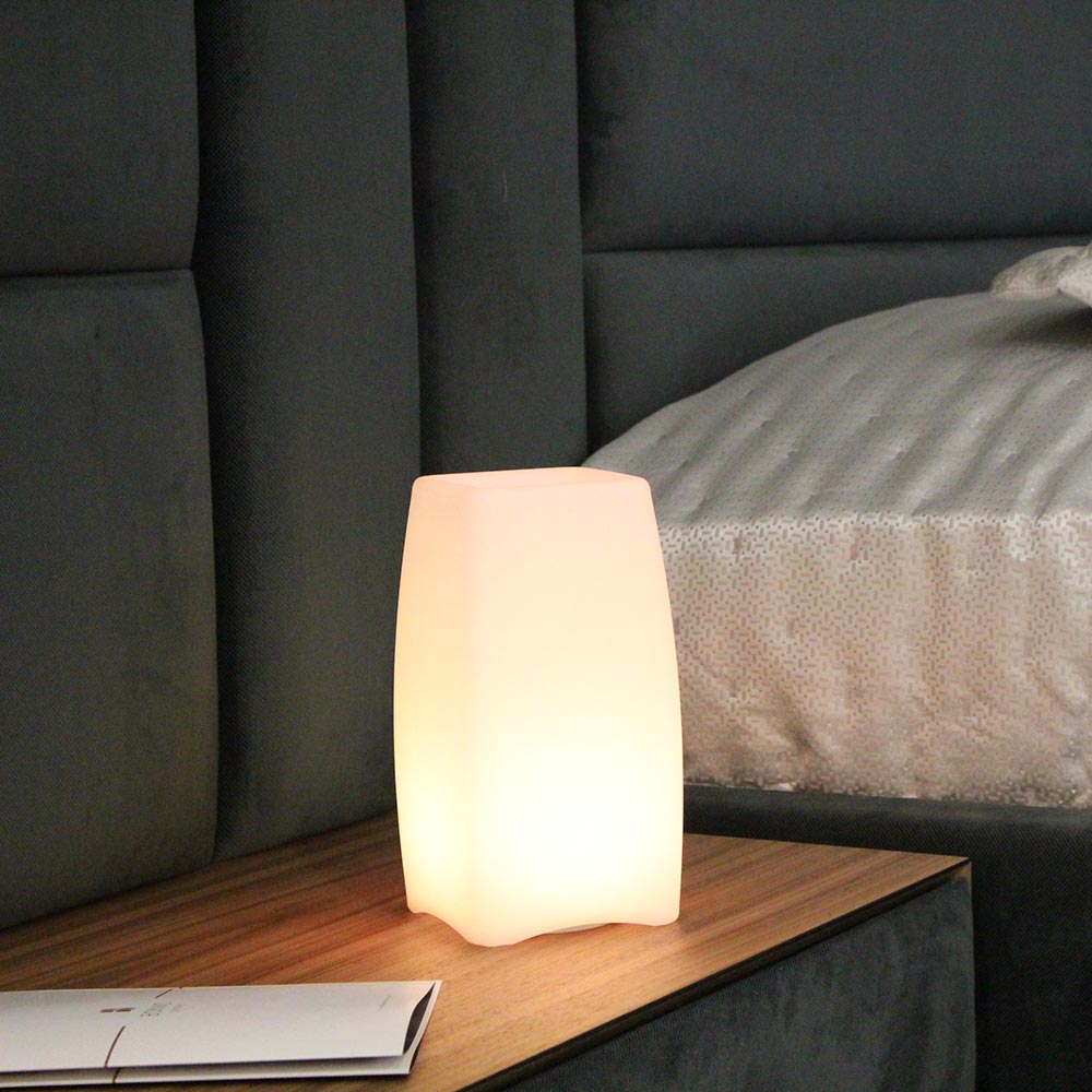 Smart RGB LED Tisch Lampe Wohn Zimmer steuerbar per Handy Alexa Google Porzellan 