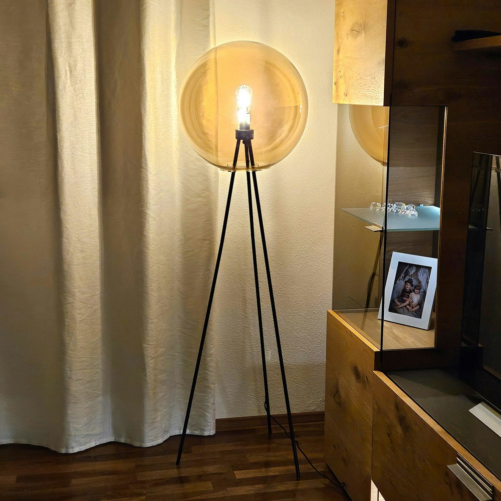 s.luce lampada da terra a treppiede Orb Tripod 160cm con globo di vetro thumbnail 3