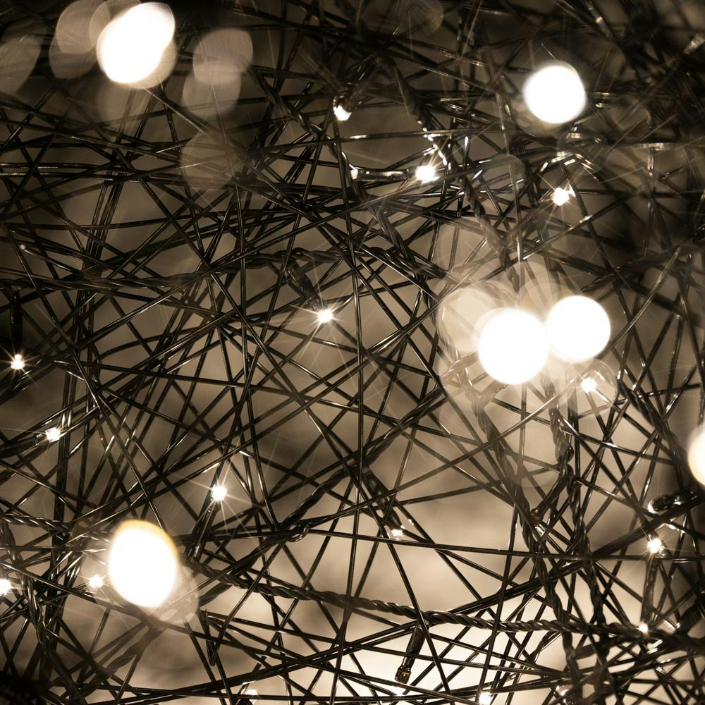 s.luce Mesh LED Sfera a filo per interni ed esterni bianco caldo » Nero, Ø  30 cm