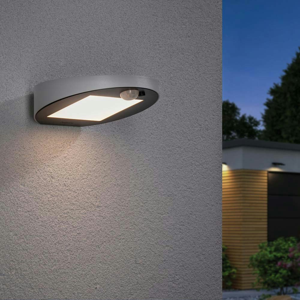 LED Solar Wandlampe Ryse mit Bewegunsmelder IP44 3000K Weiß 1