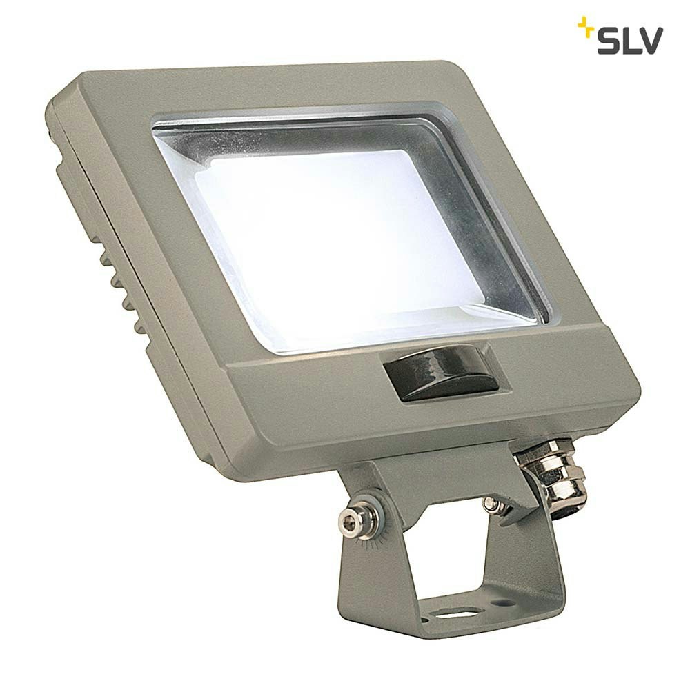 SLV Spoodi Sensor LED Außen-Wandaufbauleuchte Silbergrau 4000K thumbnail 1