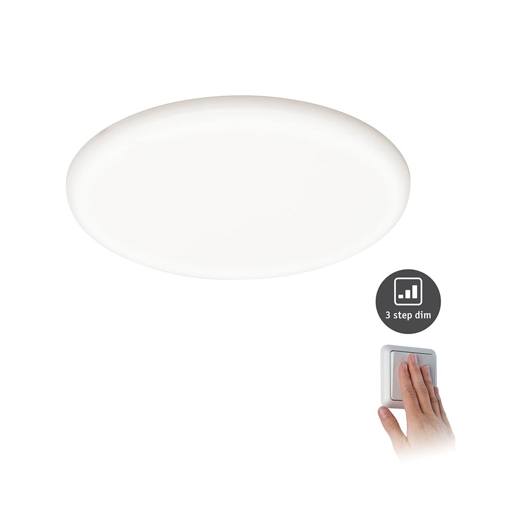 S.Luce VariFit LED Einbaupanel Veluna mit 3-Stufen-Dimmer Ø 21,5cm Satiniert