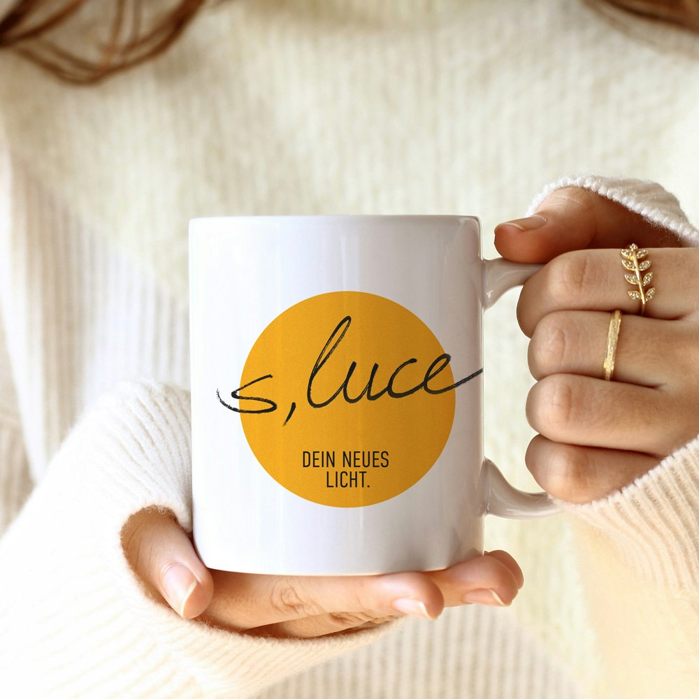 s.luce Kaffee- oder Tee Tasse mit Logo thumbnail 1