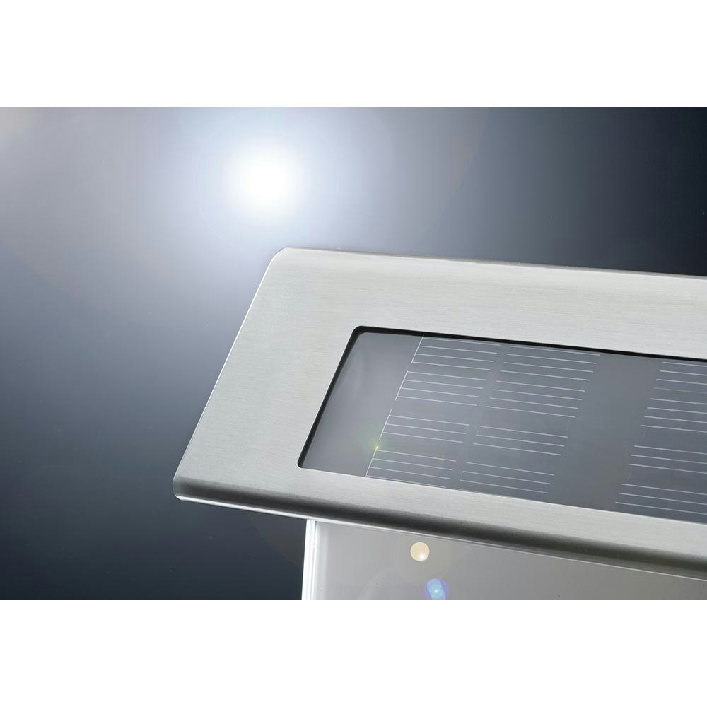 LED Solar Hausnummernleuchte IP44 Edelstahl, Weiß zoom thumbnail 5