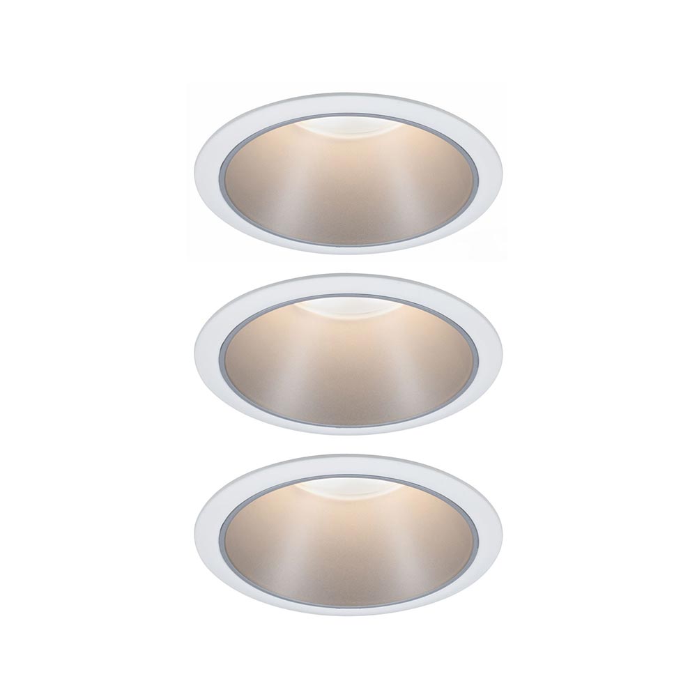 S.Luce LED Einbauleuchte Cole LED Basis-Set Warmweiß Silber