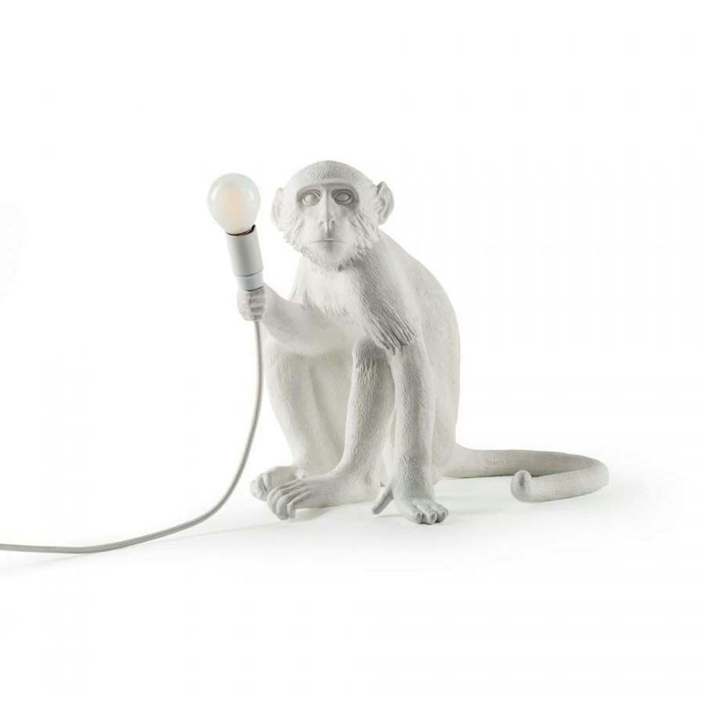 Seletti Monkey lampe de table d'extérieur assis blanc 1