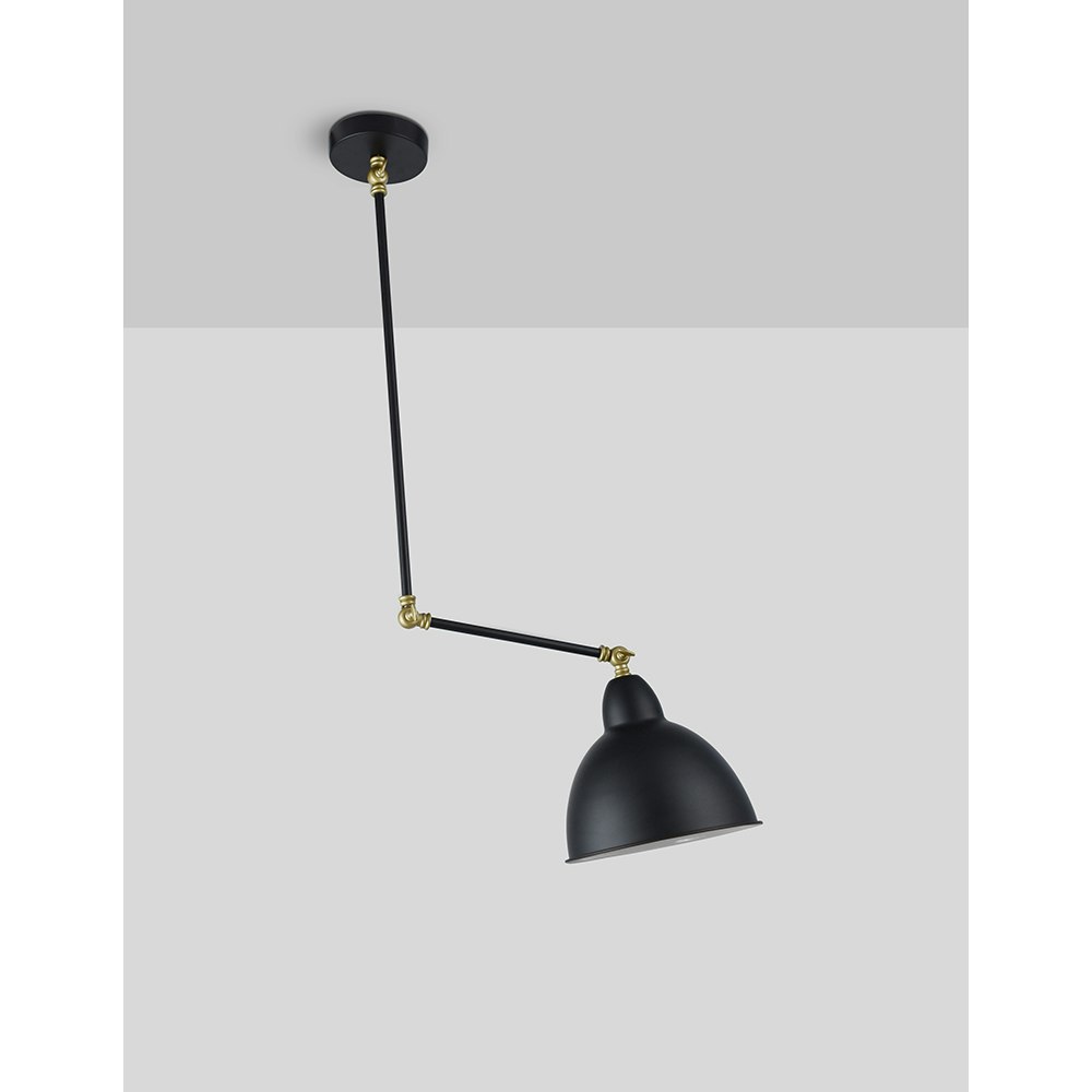 Nova Luce Virgo lampe à suspendre réglable noir, laiton thumbnail 4