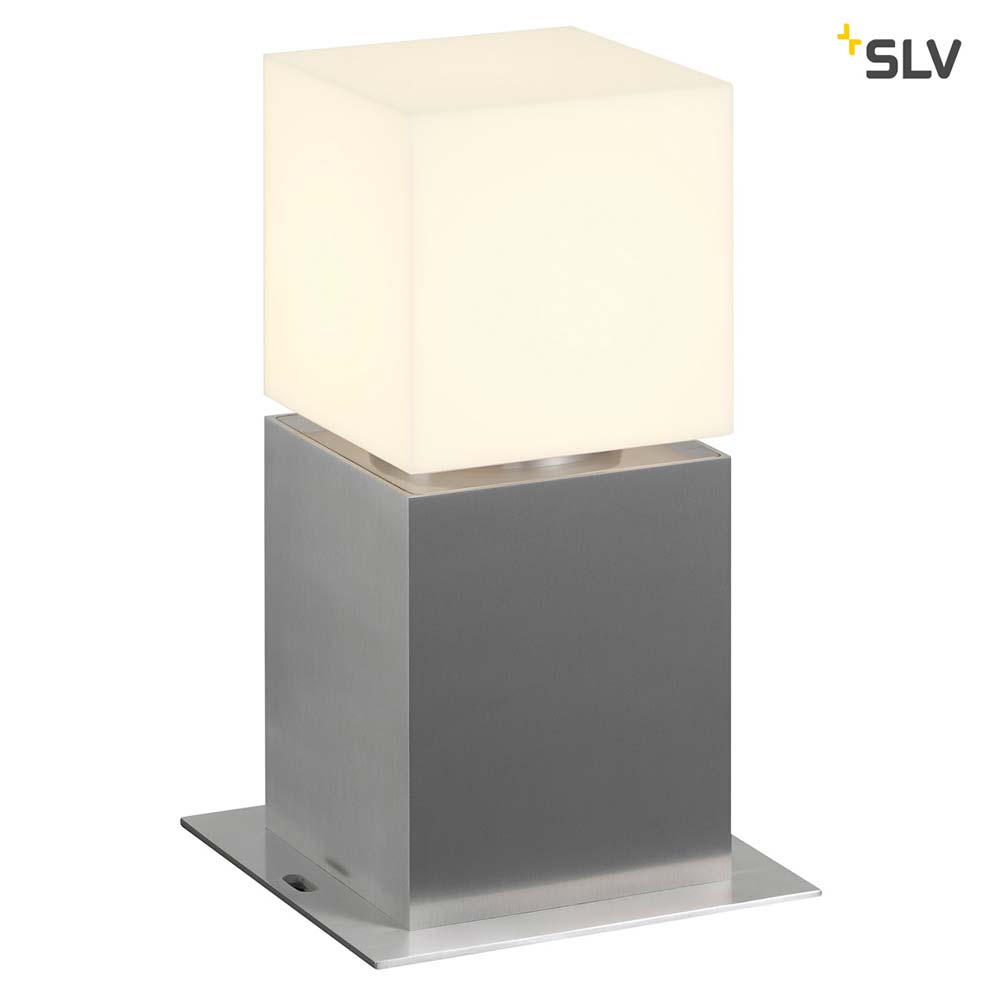 S.Luce SLV Square Pole 30 E27 Outdoor Stehleuchte Alu-Gebürstet IP44