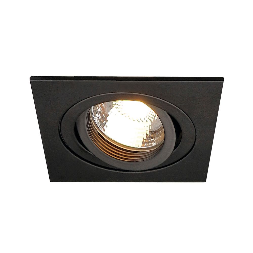 S.Luce SLV New Tria I GU10 Downlight eckig Schwarz max. 50W