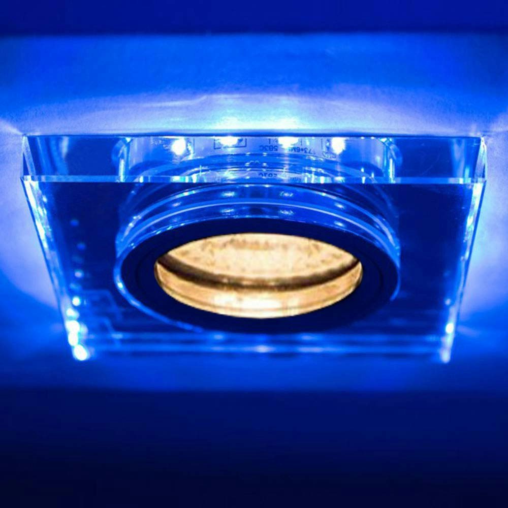 GU10 Decken-Einbauleuchte Soren mit blauen LED`s 9 x 9cm 230V thumbnail 1