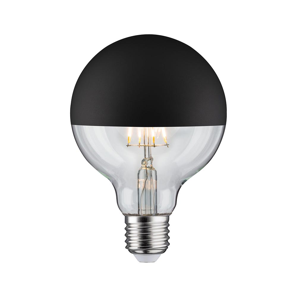 S.Luce E27 6,5W LED Globe Kopfspiegel 2700K Schwarz-Matt Dimmbar