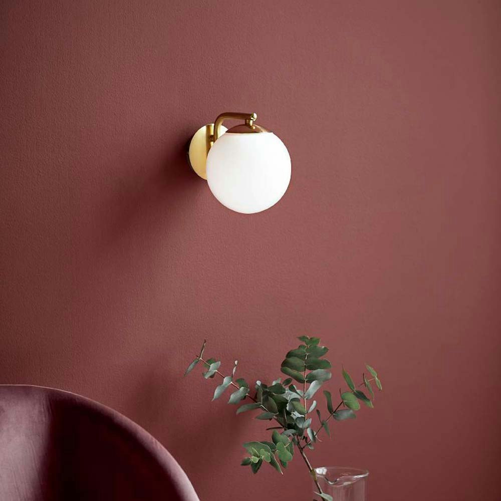 Nordlux Wall Lamp Grant Brass, Opal White 1