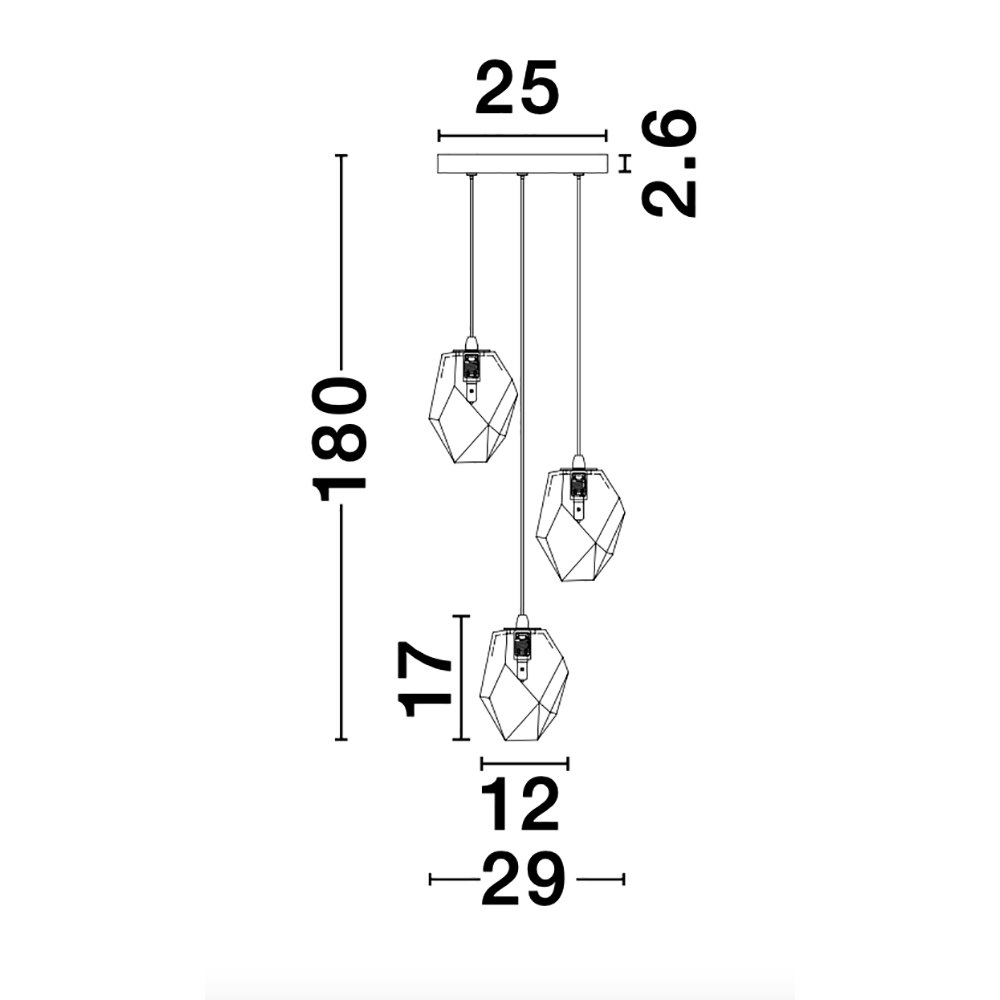 Nova Luce Ice Lampe à suspendre à 3 flammes blanche, transparente thumbnail 5