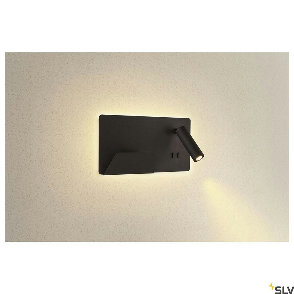SLV Somnila Spot LED Wandaufbauleuchte inkl. USB 1