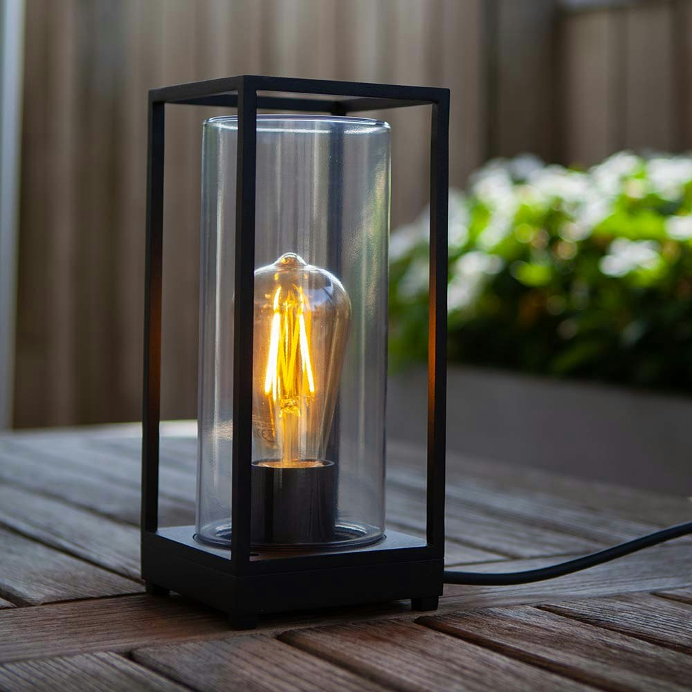Outdoor table lamp Flair with glass cylinder 1