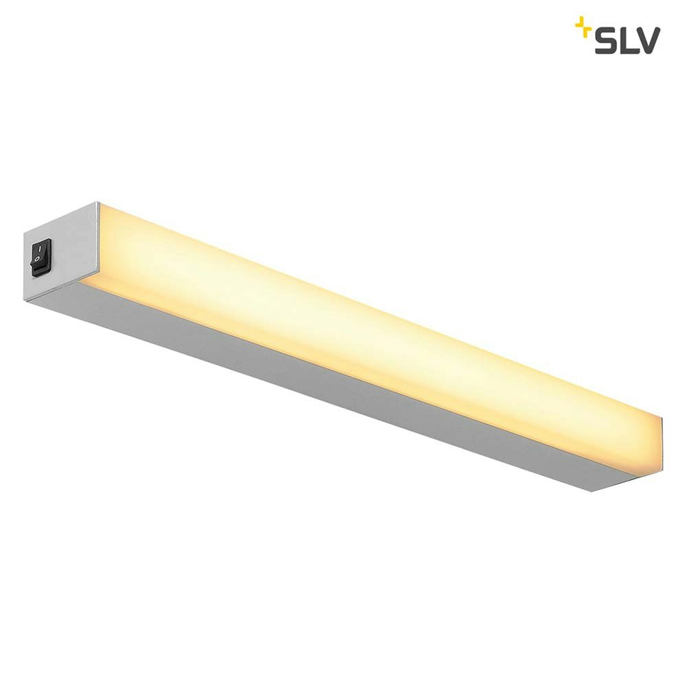 SLV Sight LED Wand- & Deckenleuchte mit Schalter Silber thumbnail 1