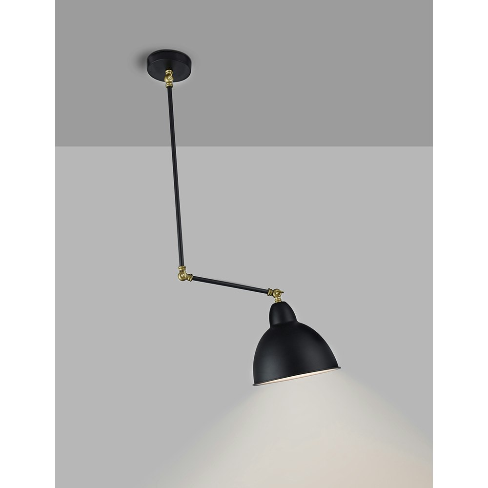 Nova Luce Virgo lampe à suspendre réglable noir, laiton 1